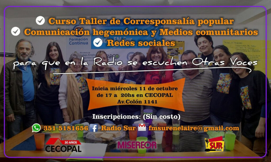 Actividades Formación Radio FM Sur 90.1 Córdoba Capital Nuestras Voces